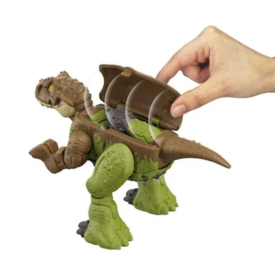 Gambar Jurassic World Double Danger Figure Fierce Changers - Cokelat/hijau
