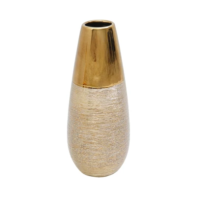Gambar Informa Temecula Vas Bunga Keramik 10x10x24.5 cm - Gold
