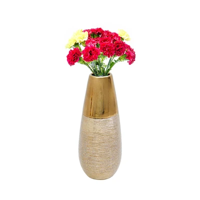 Gambar Informa Temecula Vas Bunga Keramik 10x10x24.5 cm - Gold