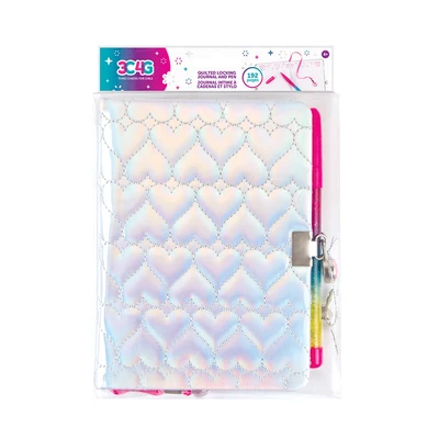 Gambar Make It Real Quilted Lock Journal Dengan Glitter Pen