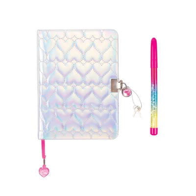 Gambar Make It Real Quilted Lock Journal Dengan Glitter Pen