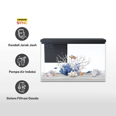 Gambar Krisbow Sync 14 Ltr Aquarium Nano Smart - Abu-abu