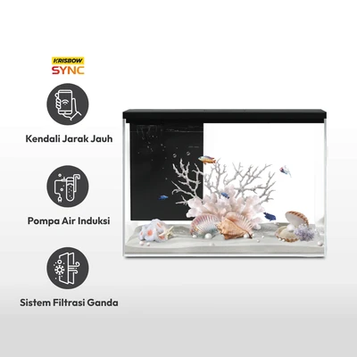 Gambar Krisbow Sync 30 Ltr Aquarium Nano Smart - Abu-abu