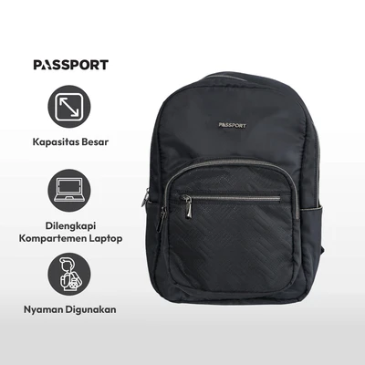 Gambar Passport Jennie Tas Ransel - Hitam