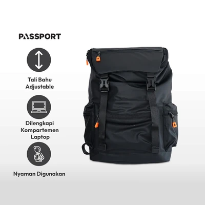 Gambar Passport Warren Tas Ransel - Hitam