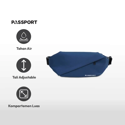 Gambar Passport Warren Tas Pinggang - Biru Navy