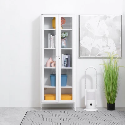 Gambar Informa Flins Lemari Arsip Kantor Metal 2 Pintu Kaca High - Putih