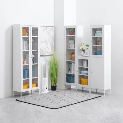Gambar Informa Flins Lemari Arsip Kantor Metal 2 Pintu Kaca High - Putih