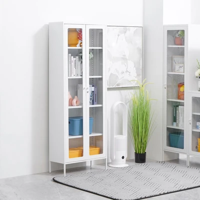 Gambar Informa Flins Lemari Arsip Kantor Metal 2 Pintu Kaca High - Putih