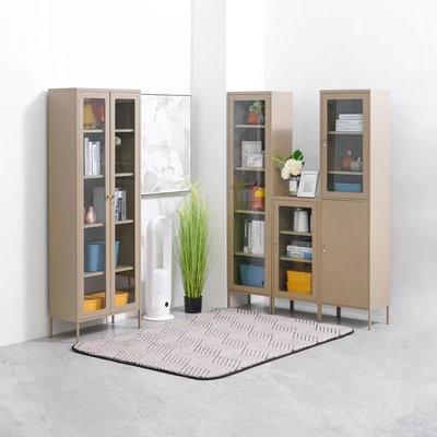 Gambar Informa Flins Lemari Arsip Kantor Metal 2 Pintu Kaca - Cokelat