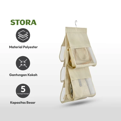 Gambar Stora 39x84 Cm Organizer Tas Gantung - Krem Beige