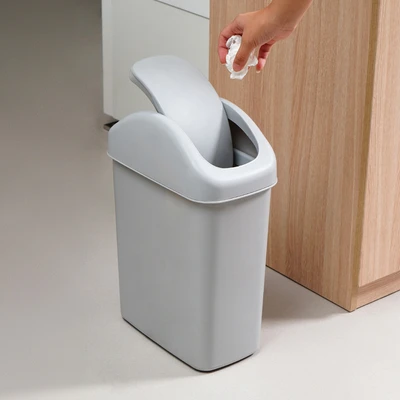 Gambar Informa Tempat Sampah Tutup Swing Plastik Rectangular 11.5 Liter - Abu-Abu