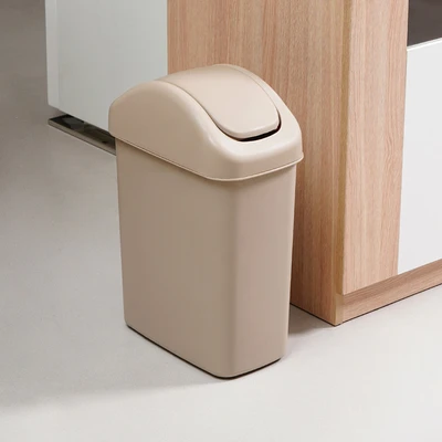 Gambar Informa Tempat Sampah Tutup Swing Plastik Rectangular 11 Liter - Krem Beige