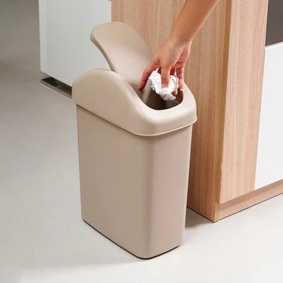 Gambar Informa Tempat Sampah Tutup Swing Plastik Rectangular 11 Liter - Krem Beige