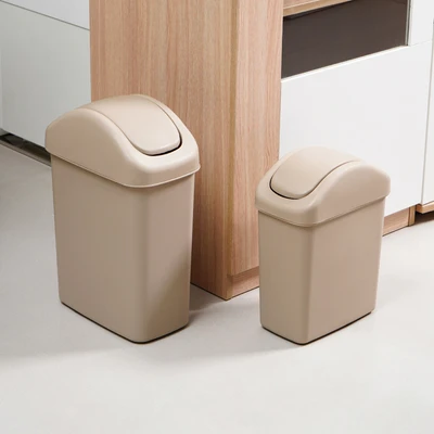 Gambar Informa Tempat Sampah Tutup Swing Plastik Rectangular 11 Liter - Krem Beige