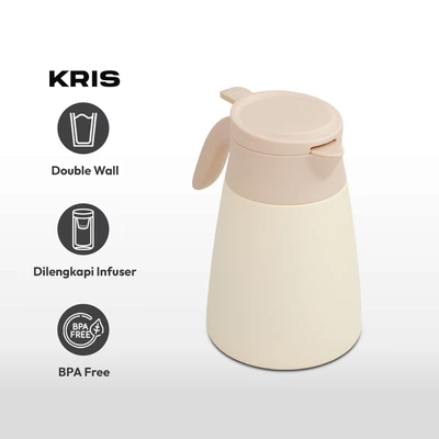 Gambar Kris 1 Ltr Clarks Teko Vacuum Flask - Krem