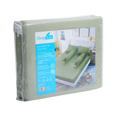 Gambar Sleeplite 180x200 Cm Set 5 Pcs Seprai King Microfiber - Matcha