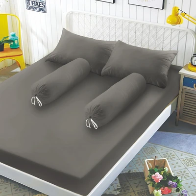 Gambar Sleeplite 180x200 cm Set 5 Pcs Seprai King Microfiber - Abu-Abu
