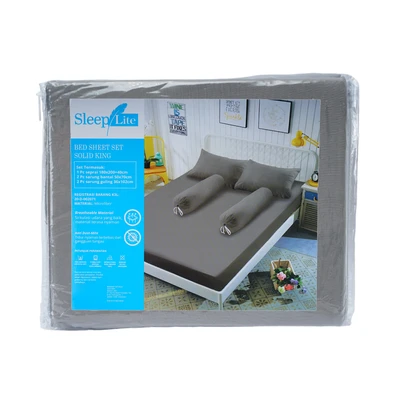 Gambar Sleeplite 180x200 cm Set 5 Pcs Seprai King Microfiber - Abu-Abu