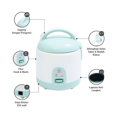 Gambar Kels Heyli Rice Cooker Mini 300 ml - Hijau
