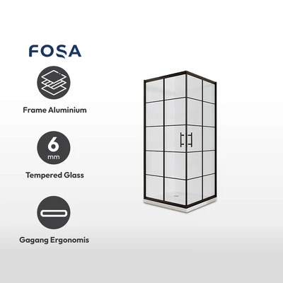 Gambar Fosa Shower Box New 6 mm Jn-F004 - Hitam