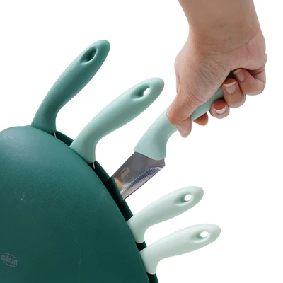 Gambar Culinart Pisau Dapur Dengan Block Penyimpanan Set 6 pcs - Hijau