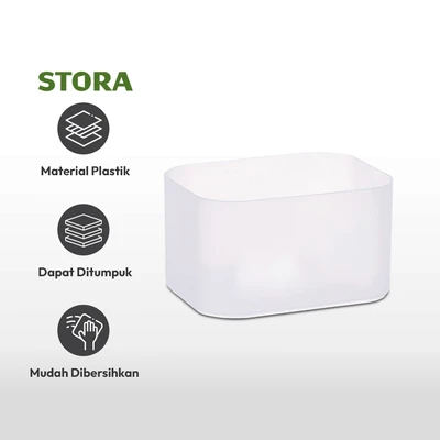 Gambar Stora Kotak Penyimpanan Frosted Slim 15x11x8.5 cm