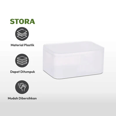 Gambar Stora Kotak Penyimpanan Frosted Dengan Tutup 22x15x10.3 cm