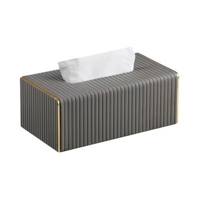 Gambar Informa Esme Kotak Tisu Kulit 21x13x9.5 cm - Abu-Abu Tua