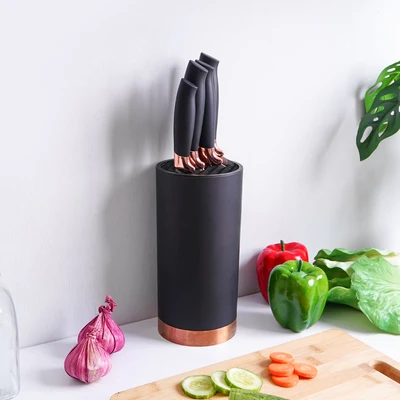 Gambar Cooking Color Margo Pisau Dapur Dengan Block Penyimpanan Set 5 pcs