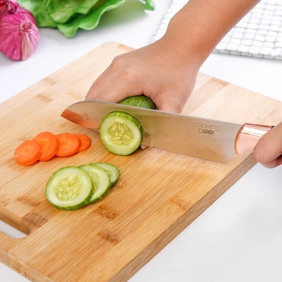 Gambar Cooking Color Margo Pisau Dapur Dengan Block Penyimpanan Set 5 pcs