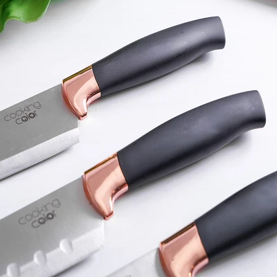 Gambar Cooking Color Margo Pisau Dapur Dengan Block Penyimpanan Set 5 pcs