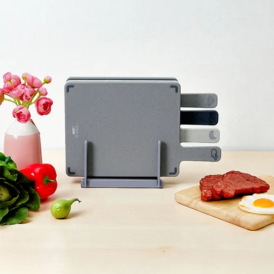 Gambar Cooking Color Macy Talenan Plastik Rectangle Dengan Stander Set 5 pcs