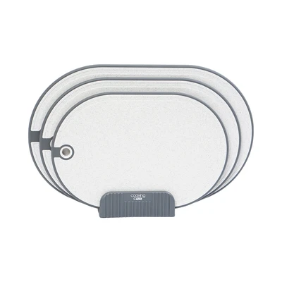Gambar Cooking Color Macy Talenan Plastik Oval Dengan Stander Set 3 pcs