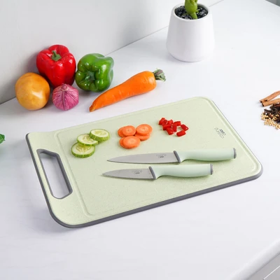 Gambar Cooking Color Marcia Pisau Dapur Dengan Talenan Set 3 pcs - Hijau