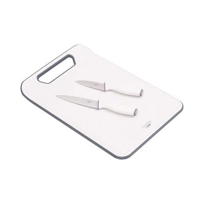 Gambar Cooking Color Marcia Pisau Dapur Dengan Talenan Set 3 pcs - Krem