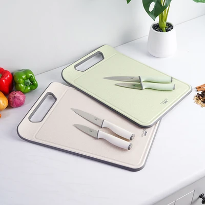 Gambar Cooking Color Marcia Pisau Dapur Dengan Talenan Set 3 pcs - Krem