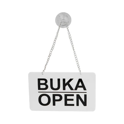 Gambar Krisbow Sign Label Akrilik Closed/Open 10x16 cm - Putih