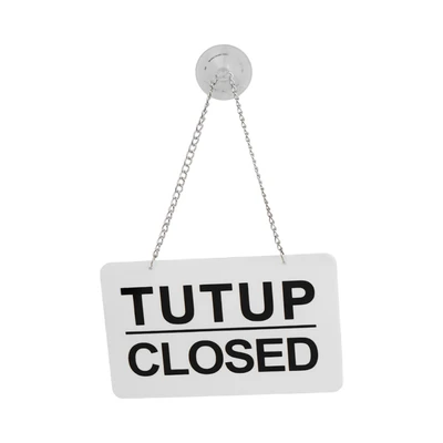 Gambar Krisbow Sign Label Akrilik Closed/Open 10x16 cm - Putih