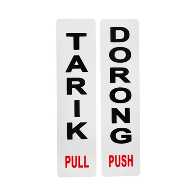Gambar Krisbow Stiker Anodized Akrilik Dorong & Tarik 5x20 cm - Putih