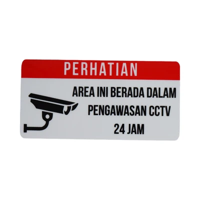 Gambar Krisbow Stiker Anodized Akrilik Dilengkapi CCTV 10x20 cm