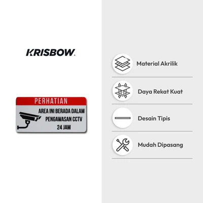 Gambar Krisbow Stiker Anodized Akrilik Dilengkapi CCTV 10x20 cm