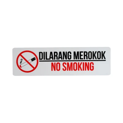 Gambar Krisbow Stiker Anodized Akrilik No Smoking 7.5x26 cm - Putih