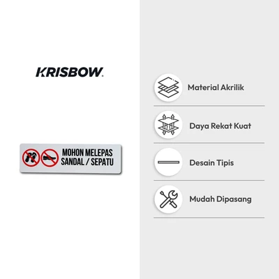 Gambar Krisbow Stiker Anodized Akrilik Lepas Sendal & Sepatu 7.5x26 cm