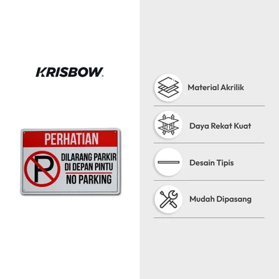 Gambar Krisbow Stiker Anodized Akrilik Dilarang Parkir 20x30 cm