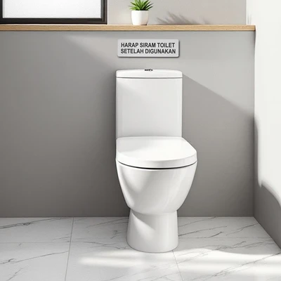 Gambar Krisbow Stiker Anodized Akrilik Toilet Harap Siram 7.5x26 cm