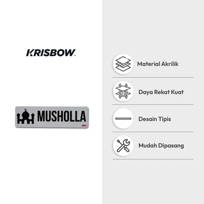 Gambar Krisbow Stiker Anodized Akrilik Mushola 7.5x26 cm