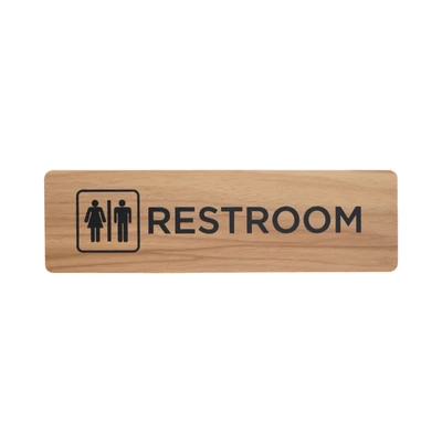 Gambar Krisbow Stiker Anodized Akrilik Restroom Motif Kayu 7.5x26 cm