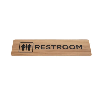 Gambar Krisbow Stiker Anodized Akrilik Restroom Motif Kayu 7.5x26 cm
