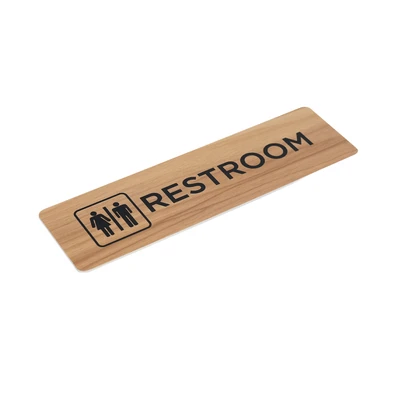 Gambar Krisbow Stiker Anodized Akrilik Restroom Motif Kayu 7.5x26 cm